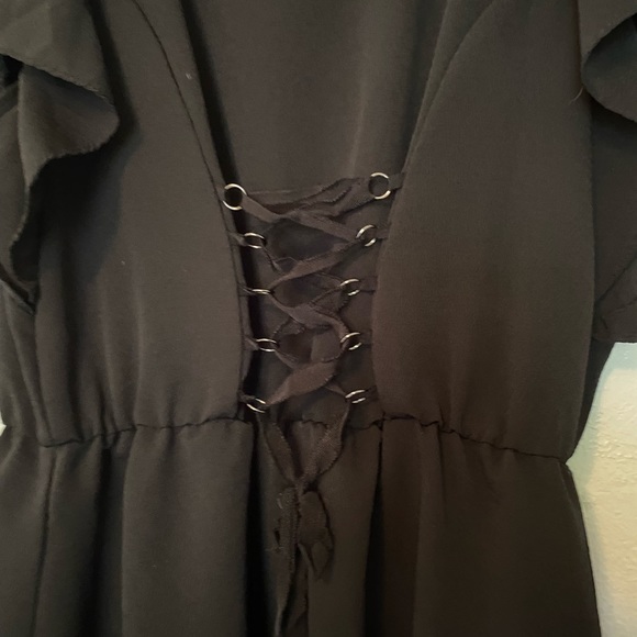 Xhileration Black Lace Up Dress - Picture 2 of 4